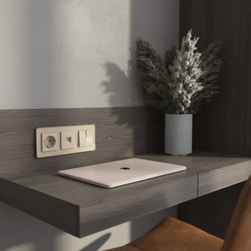 Розетка с заземлением (айвори акрил) W1171043 - фото 5