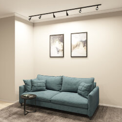 Трековый светильник IP 20, 15 Вт, GU10, черный, алюминий, пластик, Denkirs DK6050-BK