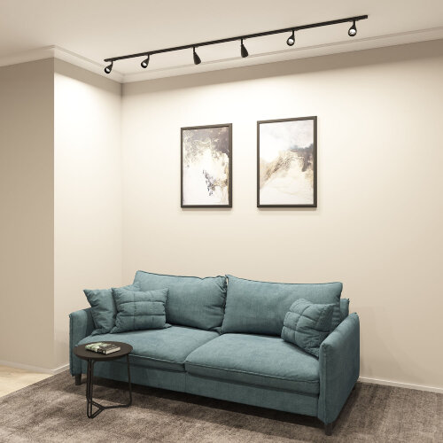 DK6050-BK Трековый светильник IP 20, 15 Вт, GU10, черный, алюминий, пластик. Фото 4