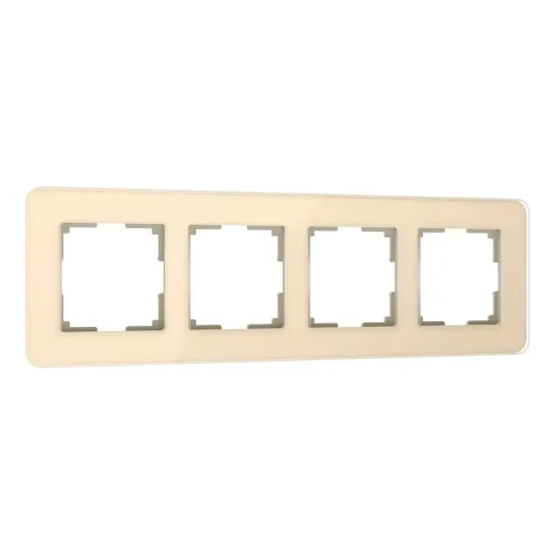 Рамка из стекла на 4 поста Elite айвори W0042443 - фото