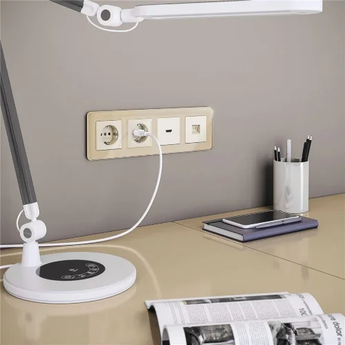 Рамка из стекла на 4 поста Elite айвори W0042443 - фото 2