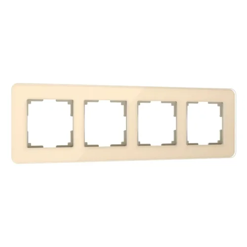 Рамка из стекла на 4 поста Elite айвори W0042443 - фото