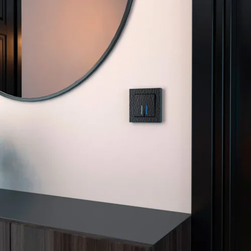 Рамка из поликарбоната на 1 пост Hammer черный W0012408 - фото 4