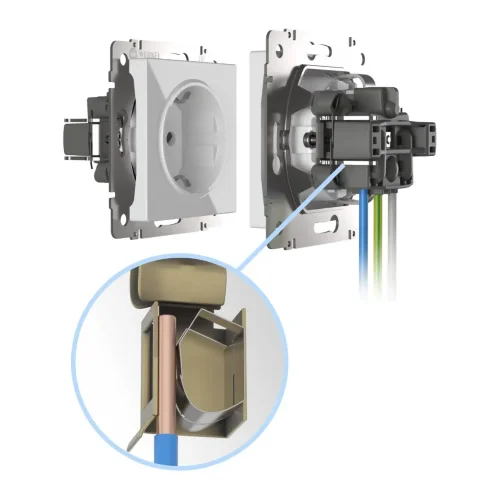 Розетка с заземлением, безвинтовой зажим (черный матовый) W1171308 - фото 9
