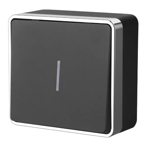 Выключатель одноклавишный с подсветкой Gallant черный/хром W5010135 - фото