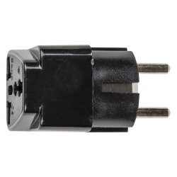 S-GES1-10S BLACK Переходник сетевой, 10А, 2500Вт, с заземлением, Черный