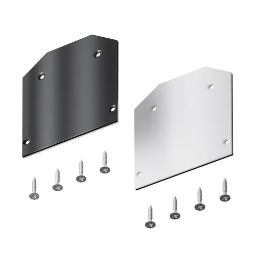 Заглушка торцевая к профилю TRA034MP-2S-1, черный/белый 2 штуки в упаковке. (Белый) - фото