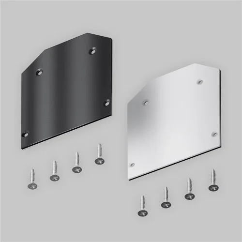 Заглушка торцевая к профилю TRA034MP-2S-1, черный/белый 2 штуки в упаковке. (Белый) - фото 2