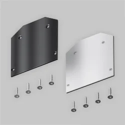 Заглушка торцевая к профилю TRA034MP-2S-1, черный/белый 2 штуки в упаковке. (Белый)