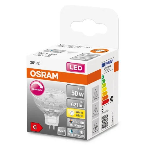 Лампа светодиодная MR16 8W/927 (=50W) DIM 36° 12V GU5.3 | LED Superstar Plus | - OSRAM. Фото 2