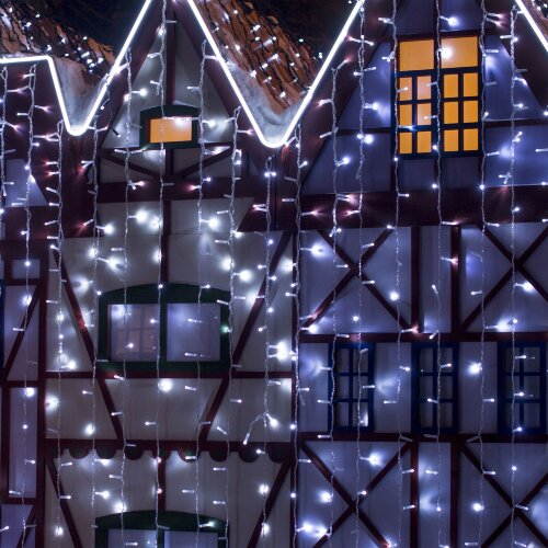 Новогодняя гирлянда занавес белый 2*3м IP65 - фото 1