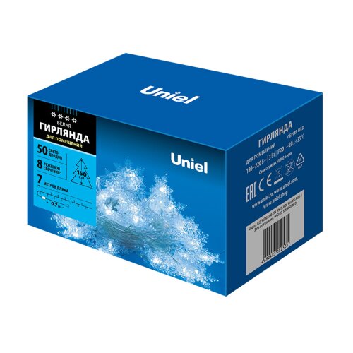 ULD-S0700-050-DTA WHITE IP20 SNOWFLAKES-1 Гирлянда светодиодная с контроллером Снежинки-1, 50 светодиодов, 7 м, белая.IP20, провод прозрачный - фото 8