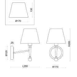 Настенный светильник (бра) Freya FR5190WL-01BS1 (Латунь)