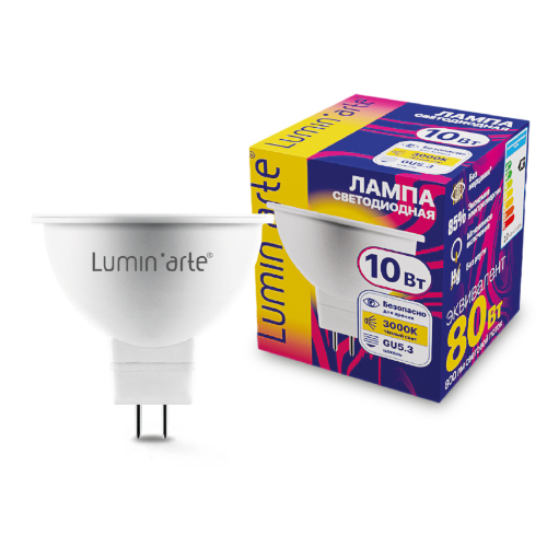 Светодиодная лампа Luminarte LSTD-MR16-10W3KGU5.3 10Вт 3000K GU5.3 - фото.