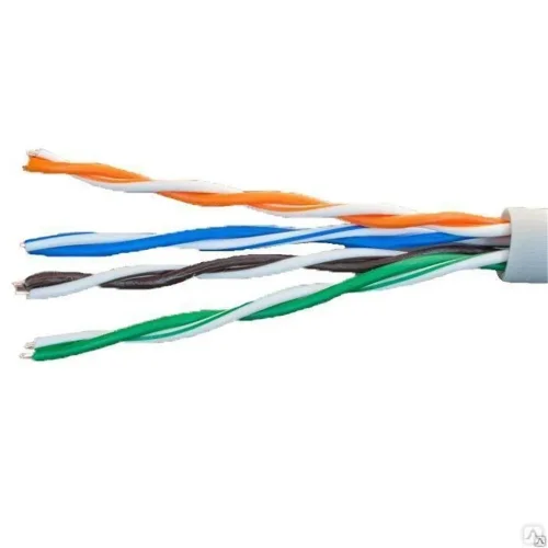 Кабель витая пара U/UTP кат.5E 4х2х24AWG solid CCA PVC сер. (м) Net.on 01-0302 - фото