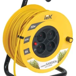 Удлинитель на катушке 4х30м без заземл. 6А IP20 Garden УК30 2х0.75 термозащита IEK WKP23-06-04-30
