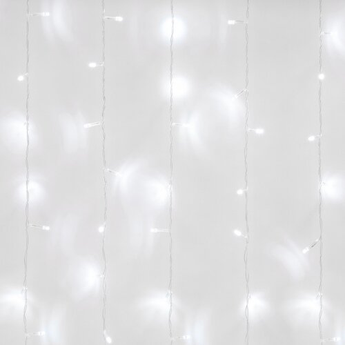 ULD-C1515-100-DTA WHITE IP20 Занавес светодиодный, 1.5х1.5м, 100 светодиодов, Белый свет, Провод прозрачный, TM Uniel - фото 2