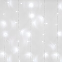 ULD-C1515-100-DTA WHITE IP20 Занавес светодиодный, 1.5х1.5м, 100 светодиодов, Белый свет, Провод прозрачный, TM Uniel