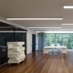 Линейный светодиодный накладной односторонний светильник 128см 25Вт 3000К серебряный 101-100-30-128 (041483)