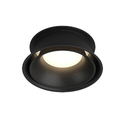 Встраиваемый светильник влагозащ., IP 44, 10 Вт, GU10, черный, алюминий, Denkirs DK2403-BK