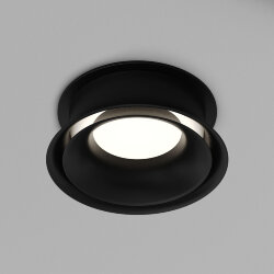 Встраиваемый светильник влагозащ., IP 44, 10 Вт, GU10, черный, алюминий, Denkirs DK2403-BK