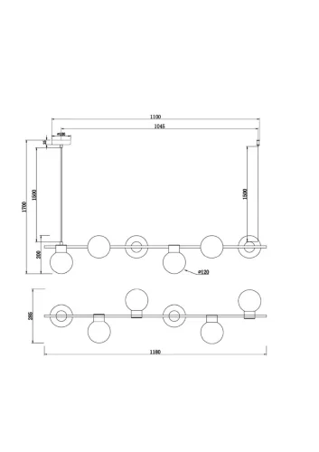 Подвесной светильник Freya FR5232PL-06B (Черный) - фото 3