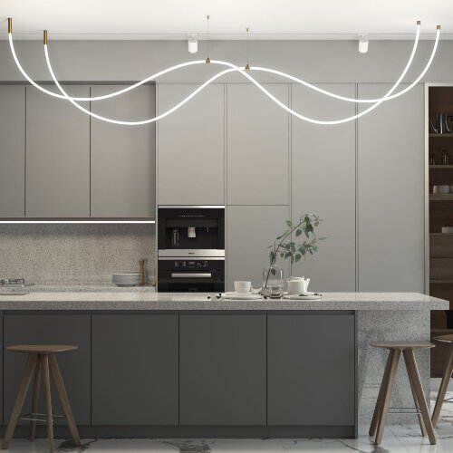 Подвесной трос для круглого гибкого неона Full light латунь 2 м - Фото 3