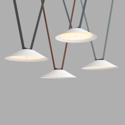 Cветильник для трека-ремня Belty, серия Flow, со светодиодом, D300*H71мм, 48V DC, 12W, RA90, 120°, 3000K, IP20, белый с черным, алюминий, Denkirs DK5565-WH+BK