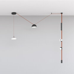 Cветильник для трека-ремня Belty, серия Flow, со светодиодом, D300*H71мм, 48V DC, 12W, RA90, 120°, 3000K, IP20, белый с черным, алюминий, Denkirs DK5565-WH+BK