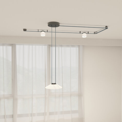 DK5565-WH+BK Cветильник для трека-ремня Belty, серия Flow, со светодиодом, D300*H71мм, 48V DC, 12W, RA90, 120°, 3000K, IP20, белый с черным, алюминий. Фото 7