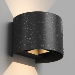 Настенный светодиодный уличный светильник MALBEC, IP54, 6 Вт, 3000K, черный, алюминий, Denkirs DK9771-BK