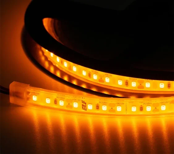 Лента светодиодная герметичная ELF 600SMD (2835), 12В, IP68, 5м, желтый - фото