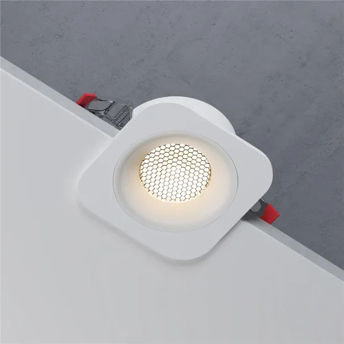 Светильник встраиваемый с антибликовой решеткой Tetro 10W 3000K белый IP44 15276/LED - фото 2