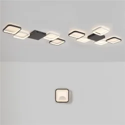 Потолочный светильник FR6201CL-L120BW Нео Гео / Neo Geo 120 Вт LED с пультом ДУ (Черно-белый) FR6201CL-L120BW