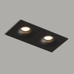 Встраиваемый светильник, IP 20, 50 Вт, GU10, черный, алюминий, Denkirs DK2122-BK