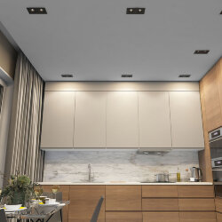 Встраиваемый светильник, IP 20, 50 Вт, GU10, черный, алюминий, Denkirs DK2122-BK