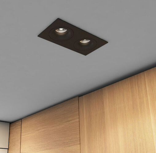 DK2122-BK Встраиваемый светильник, IP 20, 50 Вт, GU10, черный, алюминий. Фото 5