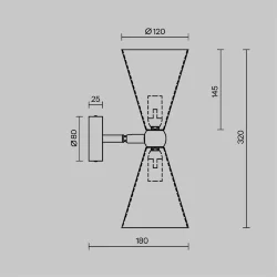 Настенный светильник (бра) Vesper E14х2 40Вт (Золото)