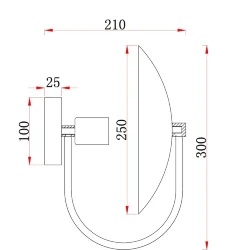 Настенный светильник (бра) FR5320WL-01B Эллипс / Ellipse E27x1 (Черный) FR5320WL-01B