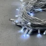 Гирлянда Нить 10м Белая с Мерцанием Белого Диода 220В, 75 LED, Провод Белый Каучук, IP65. Фото 2.