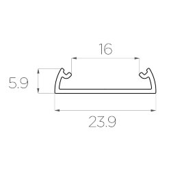 Профиль накладной алюминиевый LC-LP-0624-2 Anod