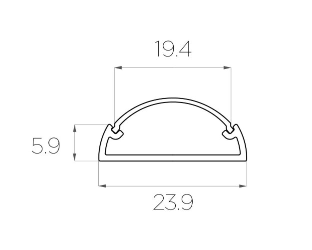 Профиль накладной алюминиевый LC-LP-0624-2 Anod - фото 3