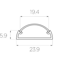 Профиль накладной алюминиевый LC-LP-0624-2 Anod