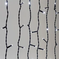 Гирлянда Занавес 1 x 9 м Белый 220В, 900 LED, Провод Черный ПВХ, IP54