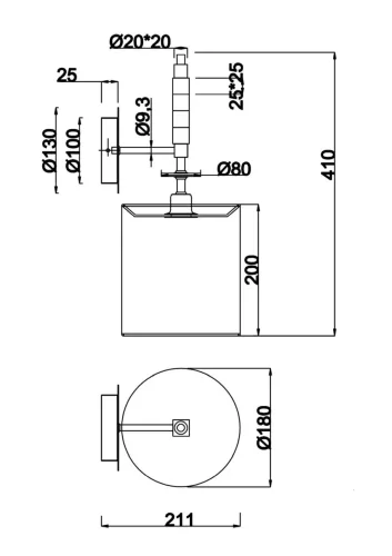 Настенный светильник (бра) Torony E14x1 (Хром) - фото 2
