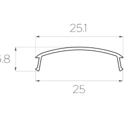Рассеиватель поликарбонатный для профиля LC-LRM-P28-2 прозрачный