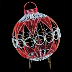 Светодиодная Фигура &amp;#171;Новогодний Шар&amp;#187; 1,3м Красно-Белый 220В, IP65