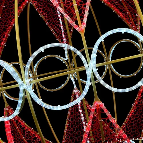 Светодиодная Фигура &#171;Новогодний Шар&#187; 1,3м Красно-Белый 220В, IP65. Фото 5.