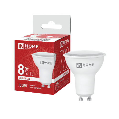 Лампа светодиодная LED-JCDRC-VC 8Вт 230В GU10 4000К 720Лм IN HOME - Фото 2