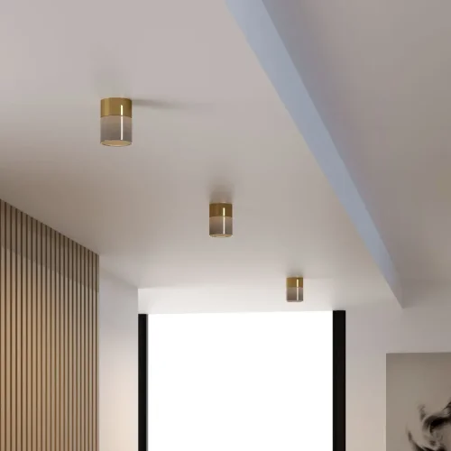 Светильник потолочный светодиодный 10W 4000К латунь/дымчатый 25047/LED - фото 2